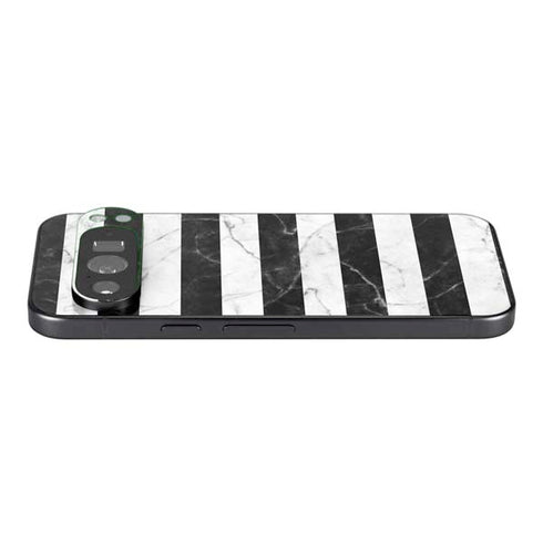 Black and White Striped Marble Pixel 9 Pro XL Skin